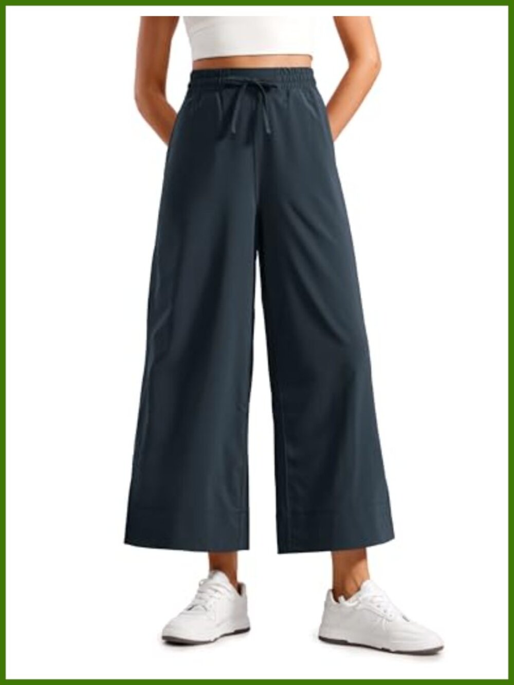 CRZ YOGA Lightweight Wide Leg Crop Pants 25" High Rise
